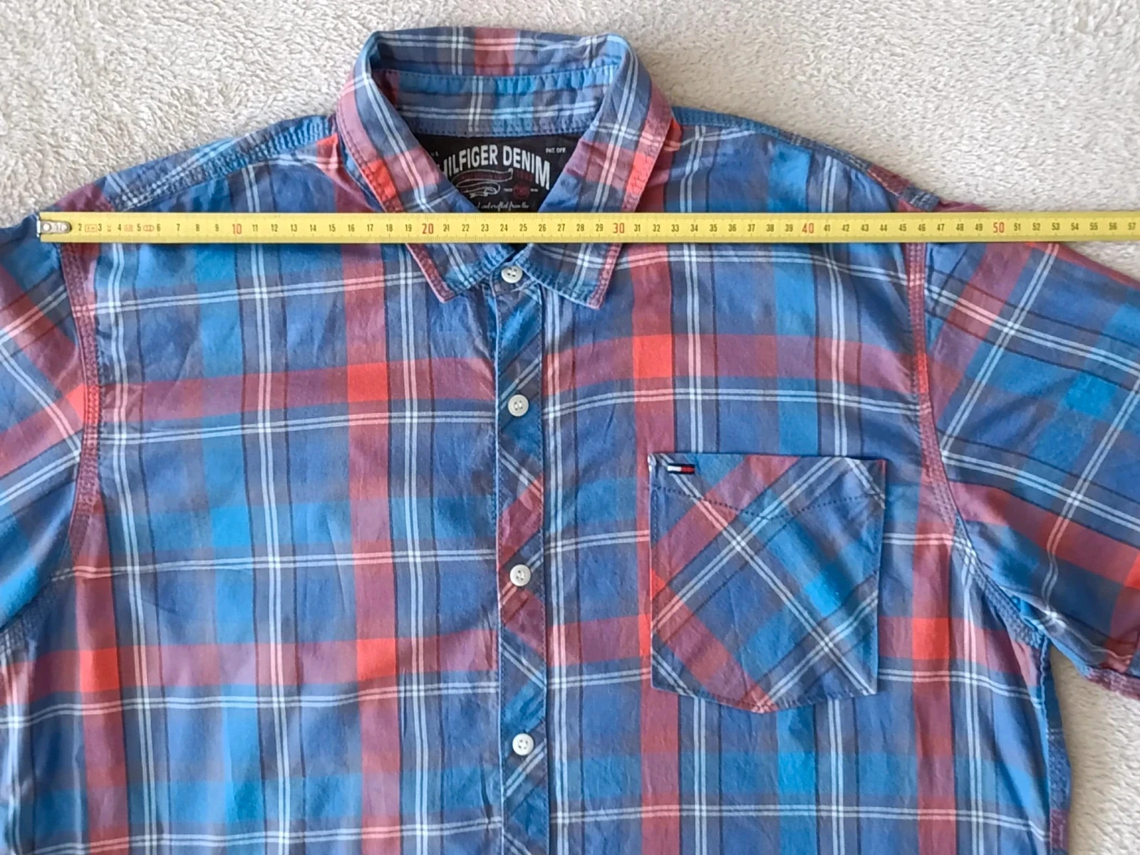 Chemise Tommy Hilfiger Denim à carreaux multicolore manches courtes Taille XXL – photo 14